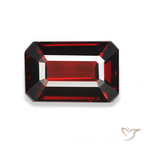 3.71ct Натуральный Темно-красный Гранат Альмандин, Изумрудная огранка, Чистота VS