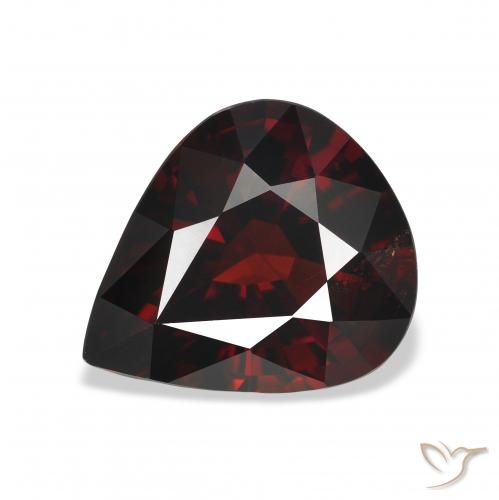 5.46ct Натуральный Темно-красный Гранат Альмандин, Форма груши, Чистота VS