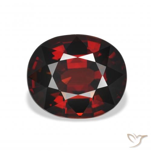 5.15ct Натуральный Черновато-красный Гранат Альмандин, Овал, Чистота VVS