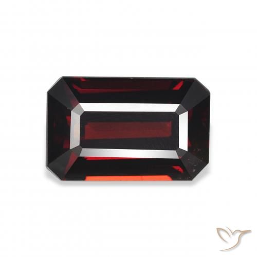 6.03ct Натуральный Темно-красный Гранат Альмандин, Изумрудная огранка, Чистота VVS