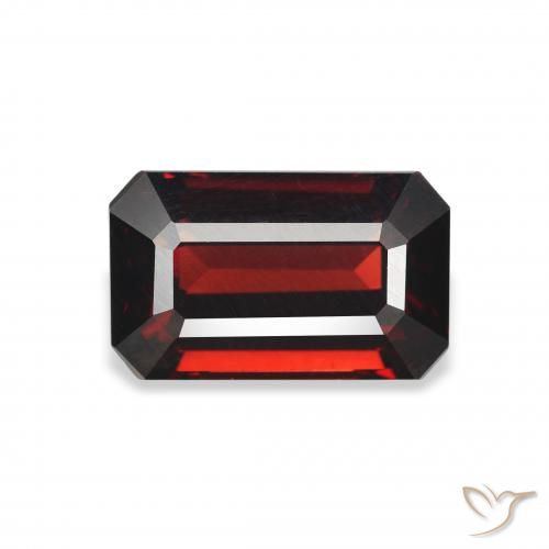 3.58ct Натуральный Темно-красный Гранат Альмандин, Изумрудная огранка, Чистота VVS