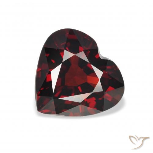 3.88ct Натуральный Темно-красный Гранат Альмандин, Сердце, Чистота VVS