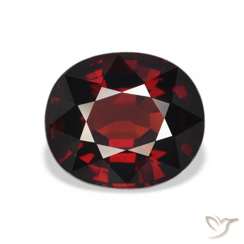 5.04ct Натуральный Темно-красный Гранат Альмандин, Овал, Чистота VS