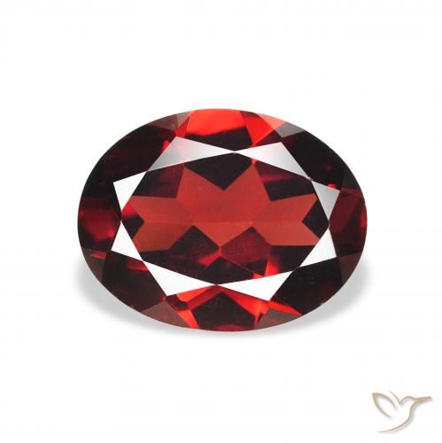 2.00ct Натуральный Темно-красный Гранат Альмандин, Овал, VVS-VS