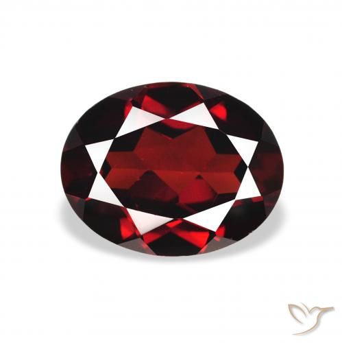 2.14ct Натуральный Глубокий кроваво-красный Гранат Альмандин, Овал, Чистота VS