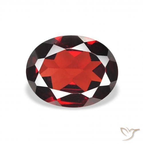 1.88ct Натуральный Глубокий кроваво-красный Гранат Альмандин, Овал, VVS-VS