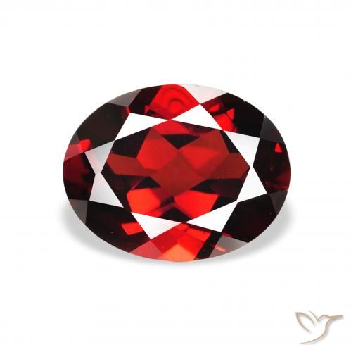 2.38ct Натуральный Глубокий кроваво-красный Гранат Альмандин, Овал, Чистота VS
