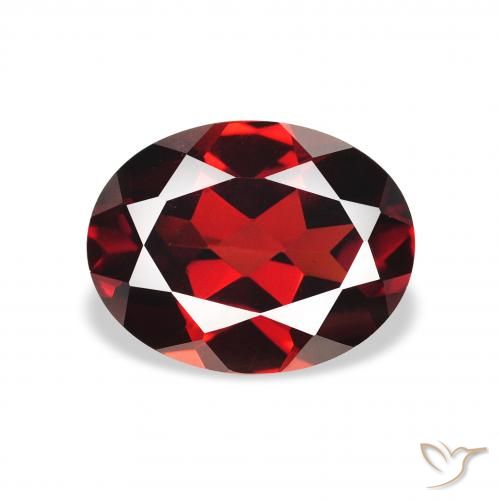 2.15ct Натуральный Глубокий кроваво-красный Гранат Альмандин, Овал, Чистота VS