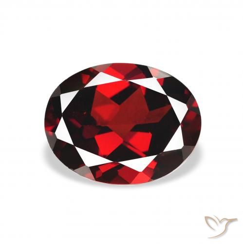 2.35ct Натуральный Глубокий кроваво-красный Гранат Альмандин, Овал, VVS-VS