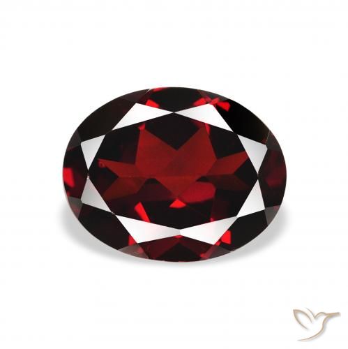 2.21ct Натуральный Глубокий кроваво-красный Гранат Альмандин, Овал, VVS-VS
