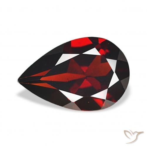3.19ct Темно-красный Гранат Альмандин, Форма груши, Чистота VS