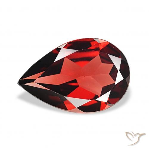 3.01ct Глубокий кроваво-красный Гранат Альмандин, Форма груши, Чистота VVS