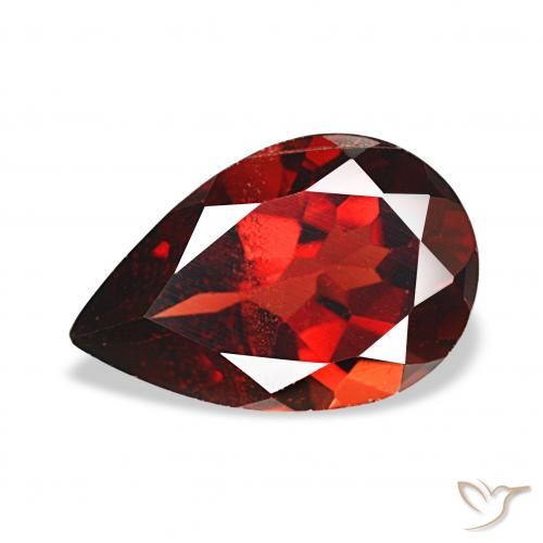 3.90ct Ярко-красный Гранат Альмандин, Форма груши, Чистота VS