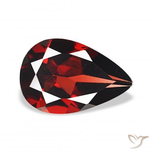 3.13 карата, натуральный Темно-красный Гранат Альмандин, Форма груши, VVS-VS