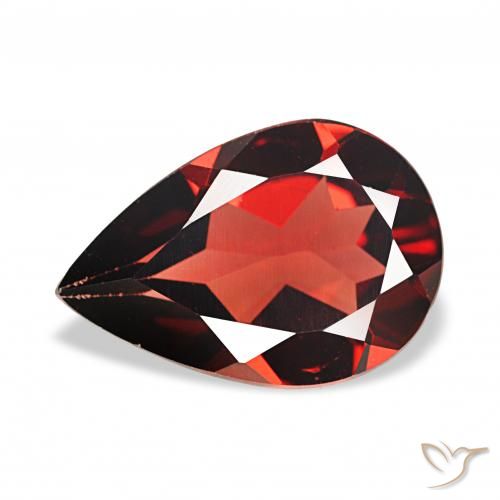 2.93ct Глубокий кроваво-красный Гранат Альмандин, Форма груши, VVS-VS