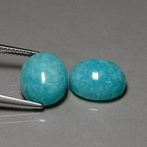  карата, натуральный Зелено-голубой Амазонит, Огранка Овал, Непрозрачный