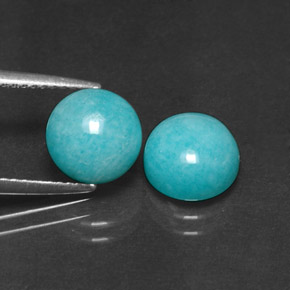  карата, натуральный Зелено-голубой Амазонит, Огранка Круг, Непрозрачный