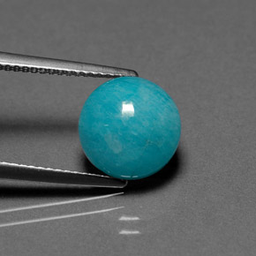 Натуральный Зелено-голубой Амазонит 3,66 карата Огранка Круг, Непрозрачный