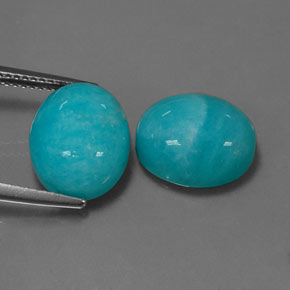  карата, натуральный Сине-зеленый Амазонит, Огранка Овал, Непрозрачный