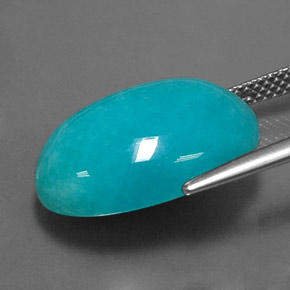 Натуральный сине-зеленый амазонит 11,47 карата огранка овал, непрозрачный