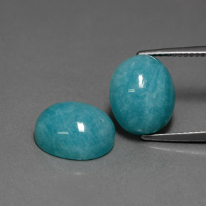  карата, натуральный Сине-зеленый Амазонит, Огранка Овал, Непрозрачный