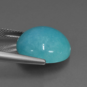 Натуральный сине-зеленый амазонит 13,17 карата огранка круг, непрозрачный