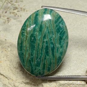 Натуральный Средний голубовато-зеленый Амазонит 40,90 карата Огранка Овал, Непрозрачный