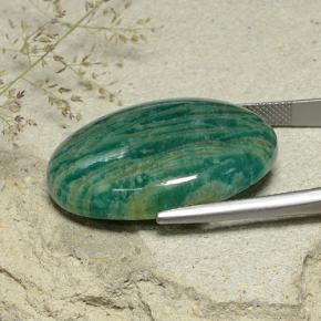 Натуральный Средний голубовато-зеленый Амазонит 40,90 карата Огранка Овал, Непрозрачный