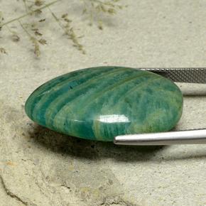 Натуральный Темно-зеленый Амазонит 23,92 карата Форма груши, Непрозрачный