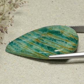 34.74 карата, натуральный Сине-зеленый Амазонит, Форма груши, Непрозрачный