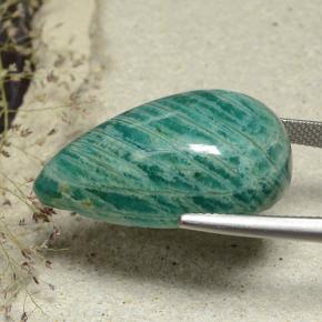 34.45 карата, натуральный Сине-зеленый Амазонит, Форма груши, Непрозрачный