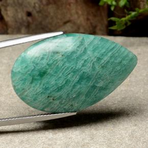 Натуральный Средний голубовато-зеленый Амазонит 26,17 карата Форма груши, Непрозрачный