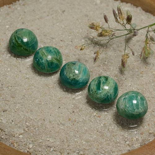 15.78 карата, натуральный Сосновый зеленый Амазонит, Огранка Круг, Непрозрачный