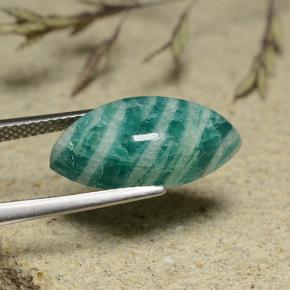 Натуральный сине-зеленый амазонит 7,09 карата маркиз, непрозрачный