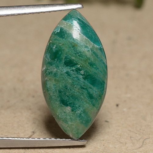 6.60ct Натуральный Сосновый зеленый амазонит, Маркиза, Непрозрачный