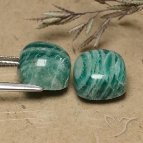 Натуральный Средне-темно-зеленый Амазонит 13,16 карата Подушка Крой, Непрозрачный