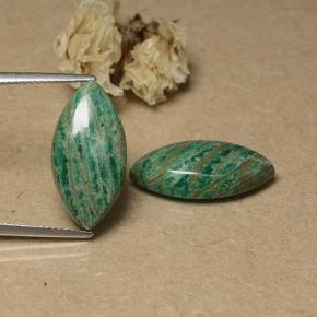 13.98 карата, натуральный Средний зеленый Амазонит, Маркиза, Непрозрачный