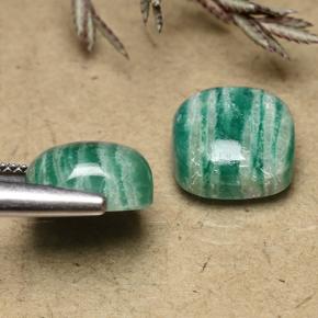 Натуральный сине-зеленый амазонит 9,65 карата подушка крой, непрозрачный