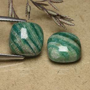 9.30 карата, натуральный Прохладный зеленый Амазонит, Подушка Крой, Непрозрачный