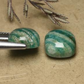 9.30 карата, натуральный Прохладный зеленый Амазонит, Подушка Крой, Непрозрачный