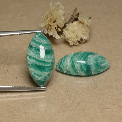 Натуральный Сосновый зеленый Амазонит 18,28 карата Маркиза, Непрозрачный