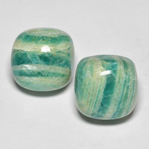 Натуральный средний зеленый амазонит 11,85 карата подушка крой, непрозрачный