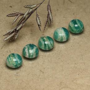 4.65 карата, натуральный Сосновый зеленый Амазонит, Огранка Круг, Непрозрачный