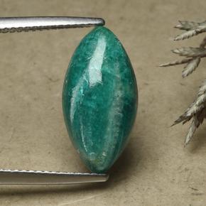 Натуральный темно-зеленый амазонит 5,62 карата маркиз, непрозрачный