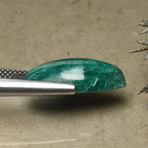 Натуральный темно-зеленый амазонит 5,62 карата маркиз, непрозрачный
