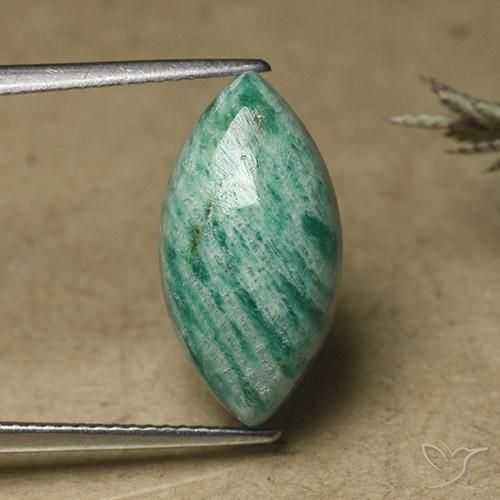 7.65ct Натуральный Сосновый зеленый амазонит, Маркиза, Непрозрачный