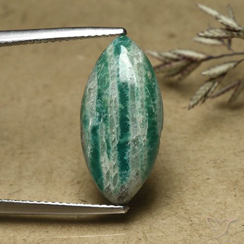 6.00ct Натуральный Средний зеленый амазонит, Маркиза, Непрозрачный