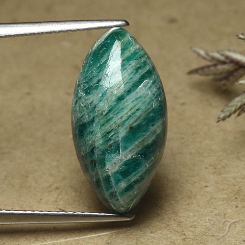 6.68 карата, натуральный Прохладный зеленый Амазонит, Маркиза, Непрозрачный