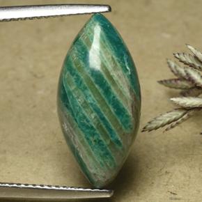 6.13 карата, натуральный Сине-зеленый Амазонит, Маркиза, Непрозрачный