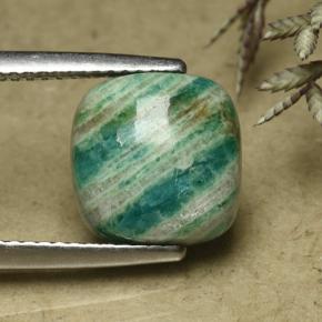 Натуральный сосновый зеленый амазонит 3,95 карата подушка крой, непрозрачный